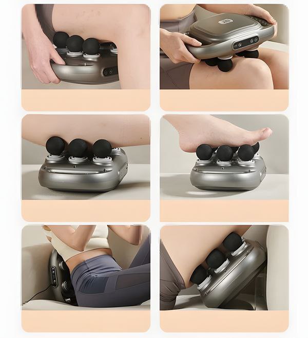 Pistolet myofascial 6 têtes Relaxation musculaire Masseur électrique, Masseur dorsal sans fil, Vibromasseur profond à haute fréquence, Masseur corporel – Image 6