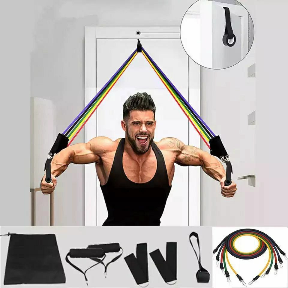 Bandes de résistance à la maison Exercice Entraînement Gym Fitness Set Hommes Femmes – Image 3
