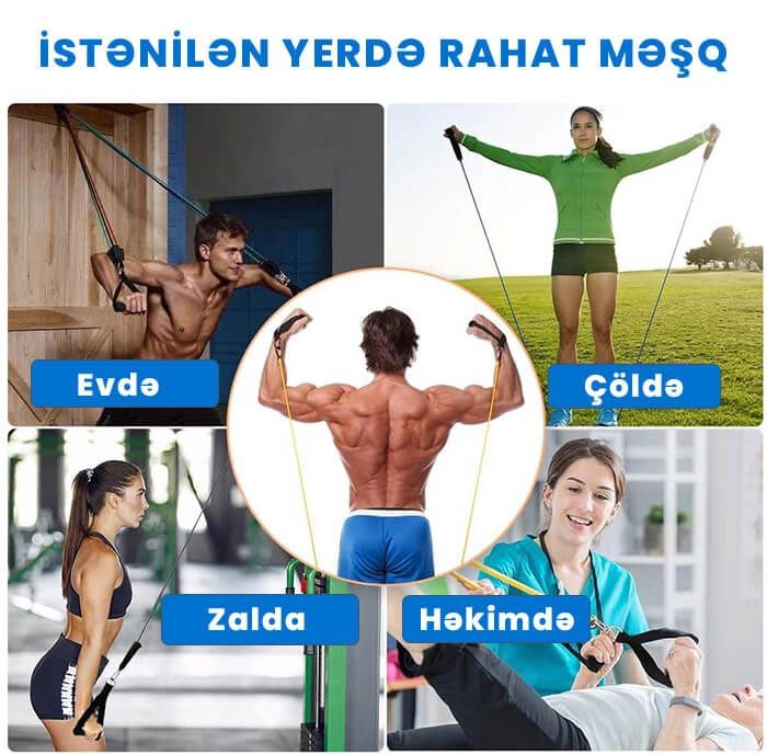 Bandes de résistance à la maison Exercice Entraînement Gym Fitness Set Hommes Femmes – Image 6