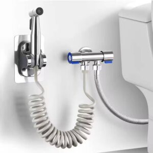 Ensemble de douchette pour bidet portable en acier inoxydable, pistolet de pulvérisation, douchette pour bidet de toilette, buse de douche autonettoyante