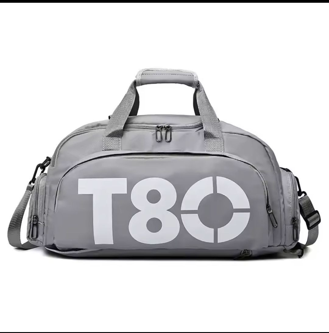 Sac à main de voyage T80 pour hommes et femmes, sac à dos de sport, sac à main de yoga, sac de fitness, sac Boston portable initié à la chaussure – Image 2