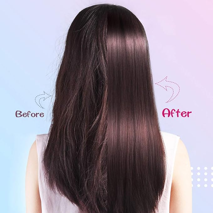 Yuehuam Brosse à air chaud et sèche-cheveux 2 en 1 électrique rotative pour fer à lisser les cheveux - Peigne à friser pour salon à la maison – Image 6