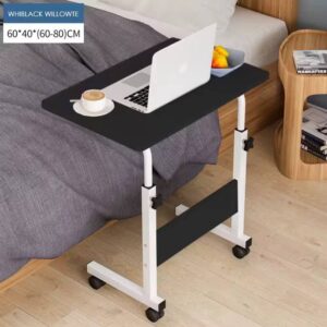 VIVOLILV - Table Roulant de Lit Canapé pour Ordinateur Portable Hauteur Réglable,Bureau Table Informatique Table d'appoint avec 4 roulettes Verrouillables pour Bureau Chambre