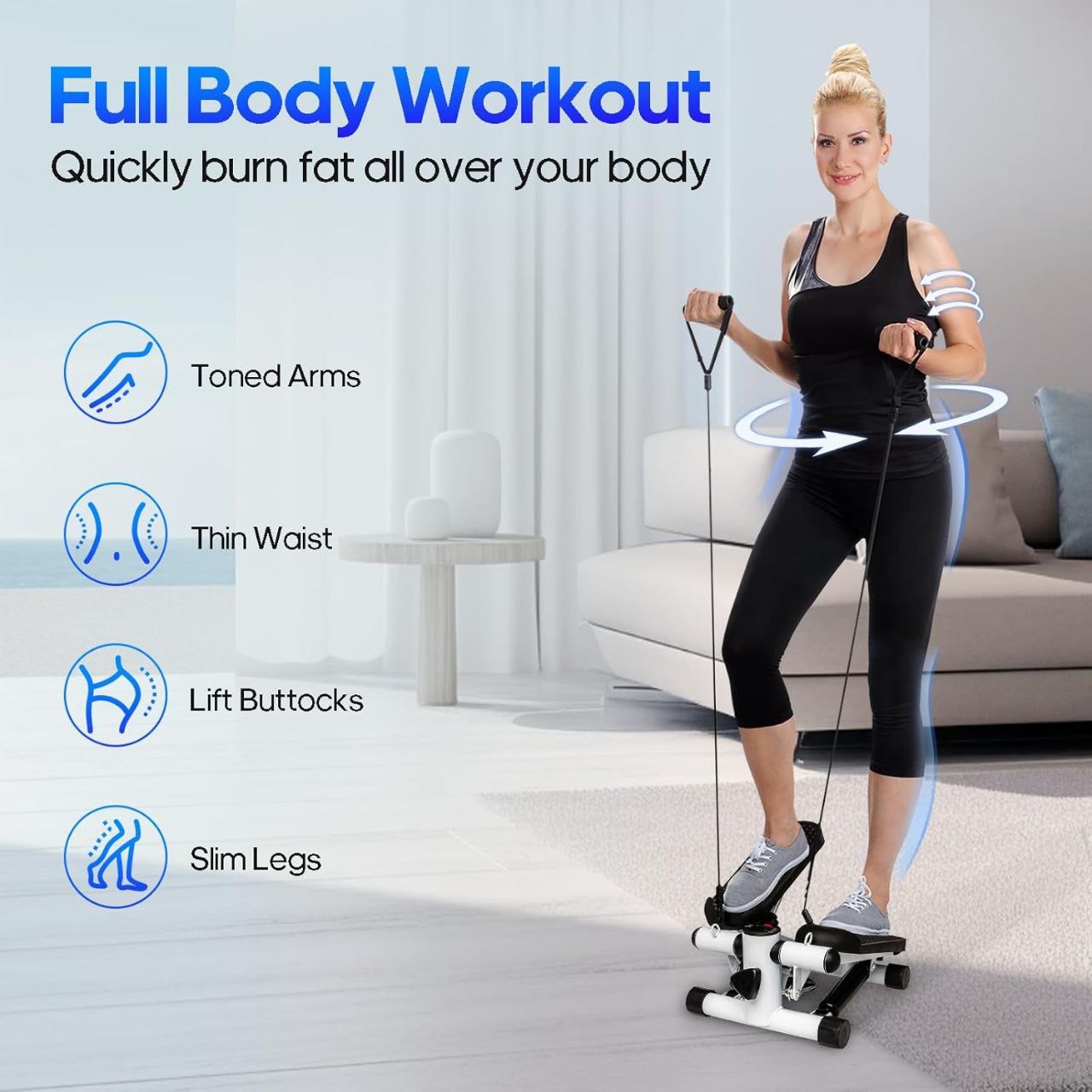 Steper Portable, Stepper avec Compteur LED, Perte de Poids/Mise en Forme, Augmentation de la pédale d'absorption des Chocs antidérapante, équipement de Fitness Multifonction, Maison/Bureau – Image 3