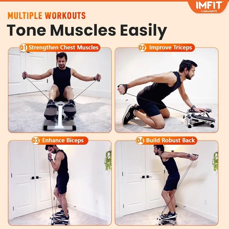 Steper Portable, Stepper avec Compteur LED, Perte de Poids/Mise en Forme, Augmentation de la pédale d'absorption des Chocs antidérapante, équipement de Fitness Multifonction, Maison/Bureau – Image 5