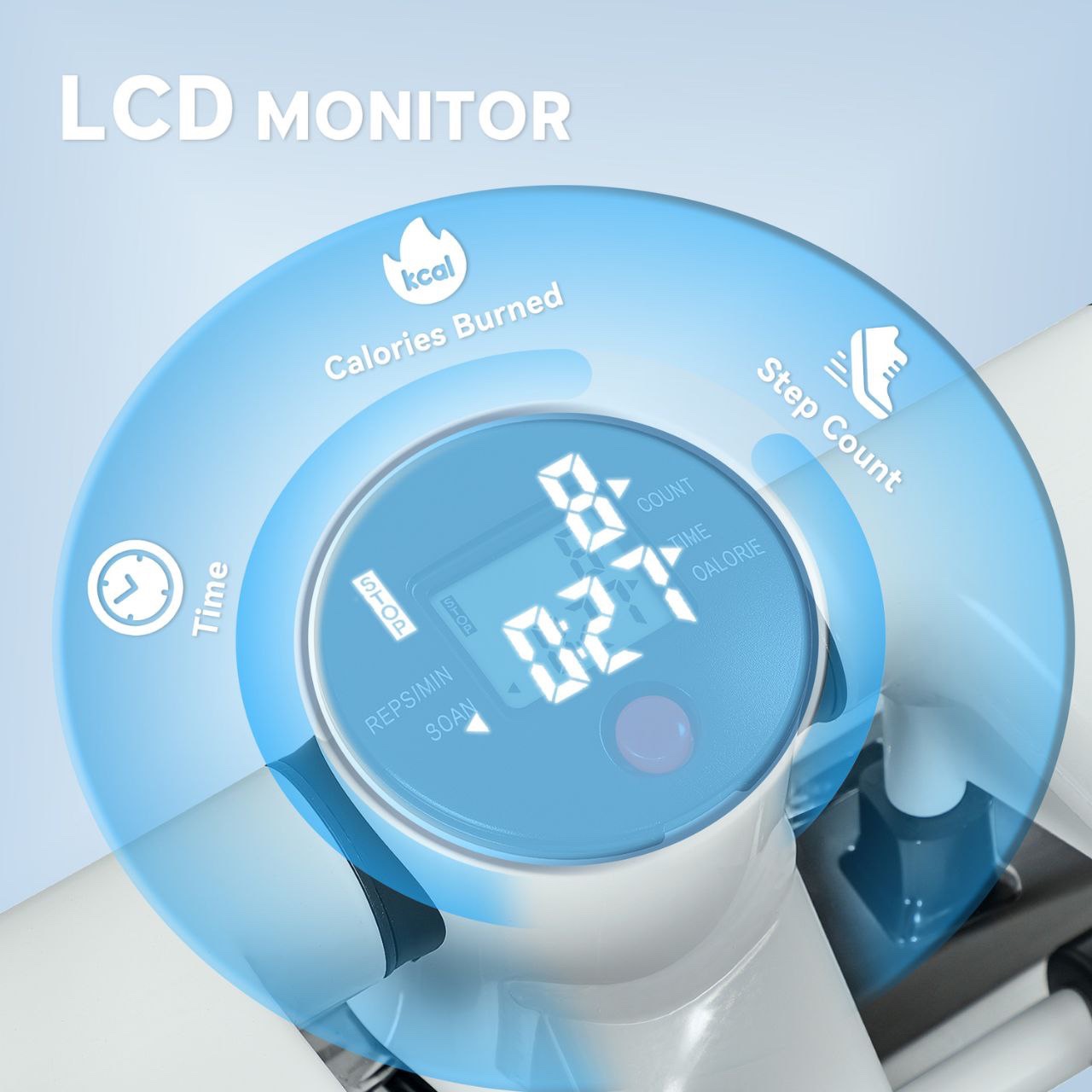 Steper Portable, Stepper avec Compteur LED, Perte de Poids/Mise en Forme, Augmentation de la pédale d'absorption des Chocs antidérapante, équipement de Fitness Multifonction, Maison/Bureau – Image 7