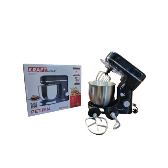 Kraft line Robot pétrin multifonctions-1500W, 6 vitesses ,Bol en inox 5L - Noir – Image 2