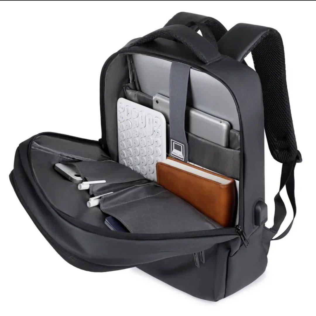 Sac à dos pratique avec port USB et compartiment pour ordinateur portable 15,6p – Image 4