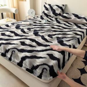 Parure de Lit 3 Pièces – Tissu Élastique Premium – Motifs Élégants