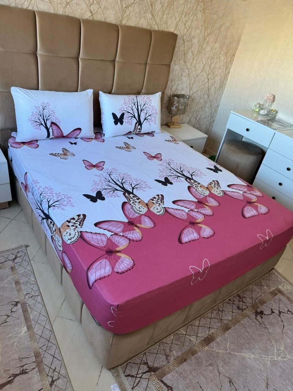 Parure de Lit 3 Pièces – Tissu Élastique Premium – Motifs Élégants – Image 7