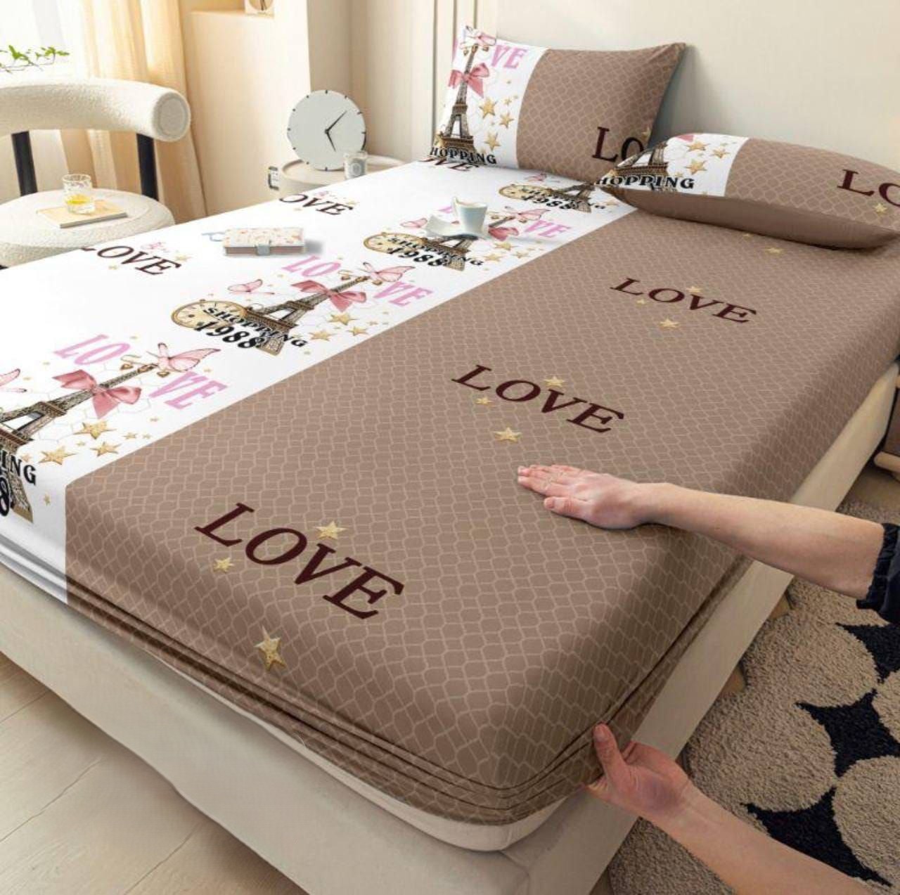 Parure de Lit 3 Pièces – Tissu Élastique Premium – Motifs Élégants – Image 3