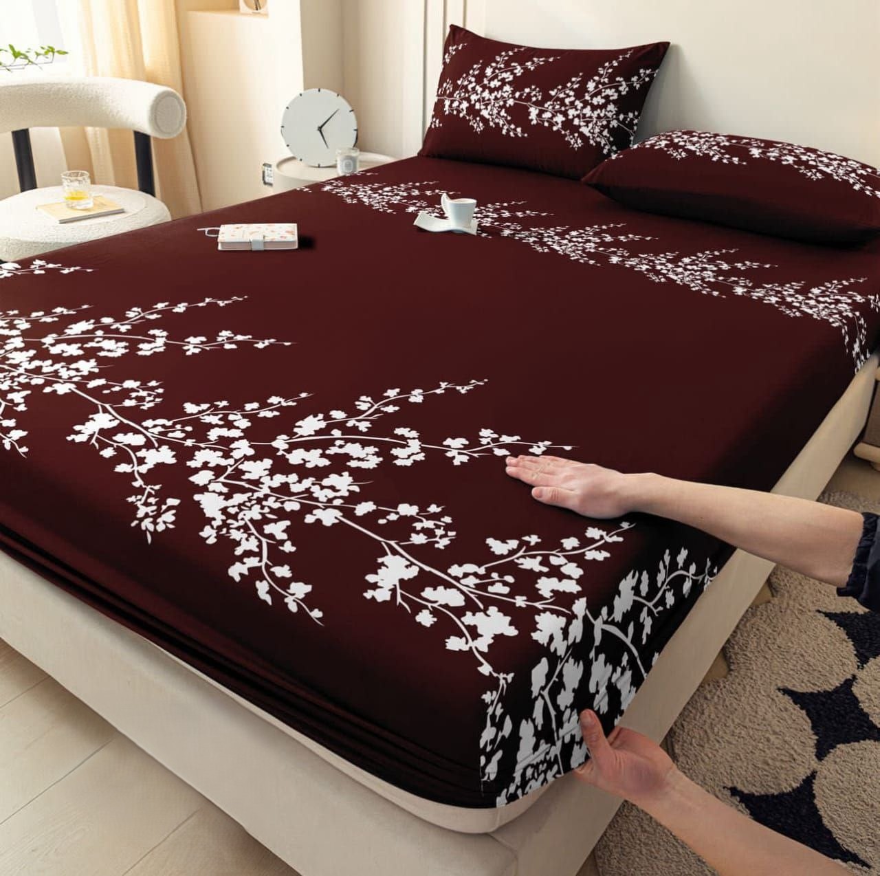 Parure de Lit 3 Pièces – Tissu Élastique Premium – Motifs Élégants – Image 23