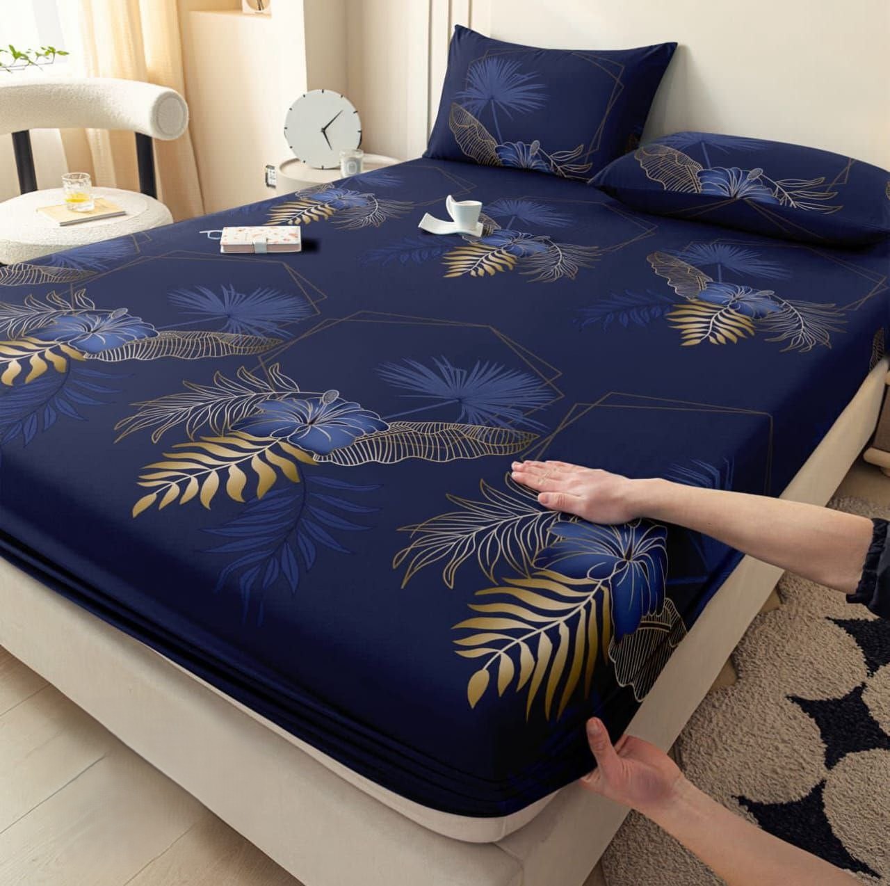 Parure de Lit 3 Pièces – Tissu Élastique Premium – Motifs Élégants – Image 24