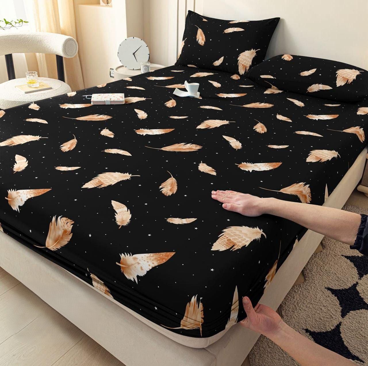 Parure de Lit 3 Pièces – Tissu Élastique Premium – Motifs Élégants – Image 14