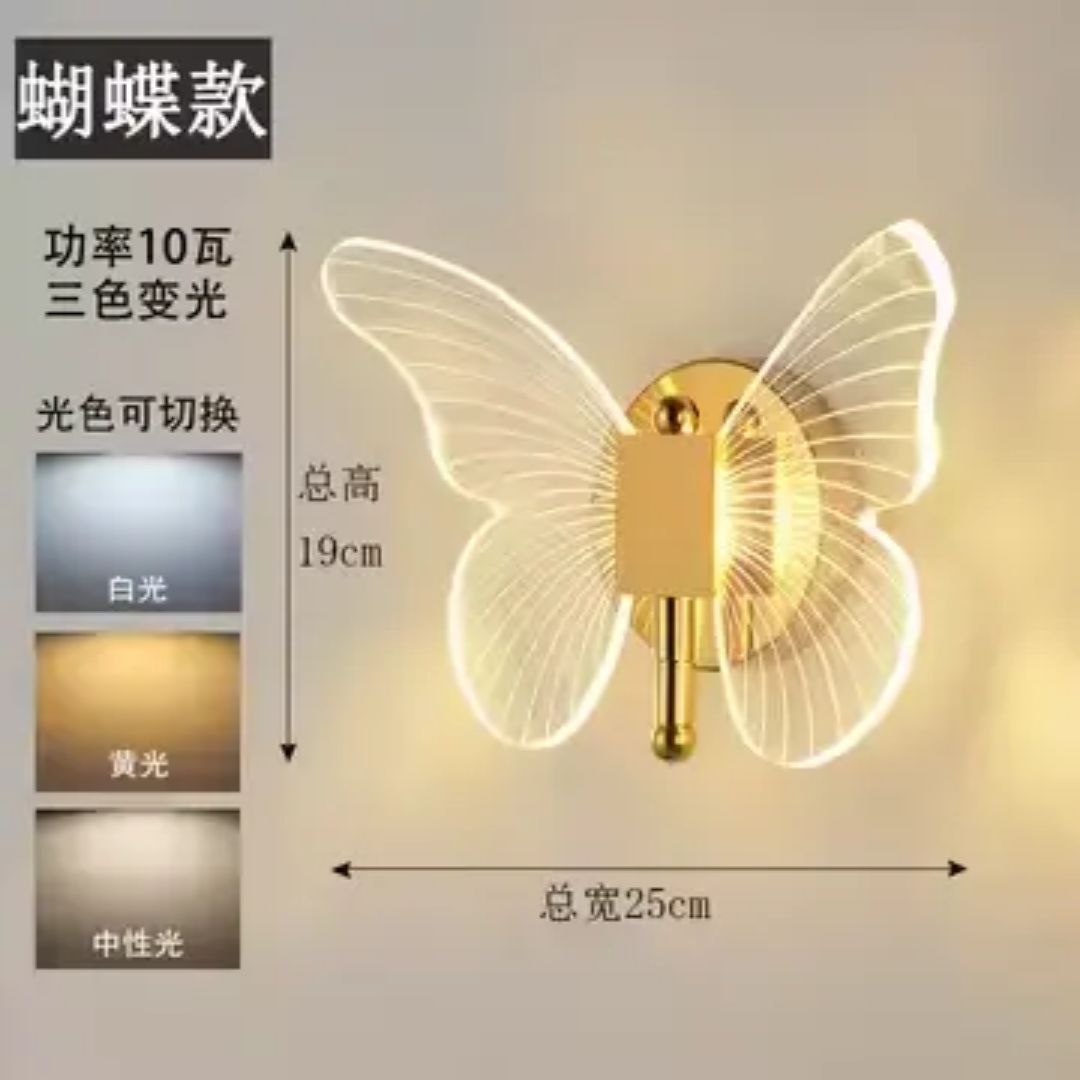 LED papillon applique éclairage intérieur maison chambre moderne papillon applique créative salon décoration plafonnier – Image 5
