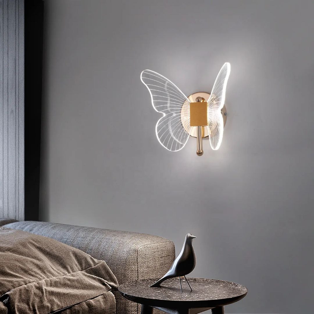 LED papillon applique éclairage intérieur maison chambre moderne papillon applique créative salon décoration plafonnier – Image 3