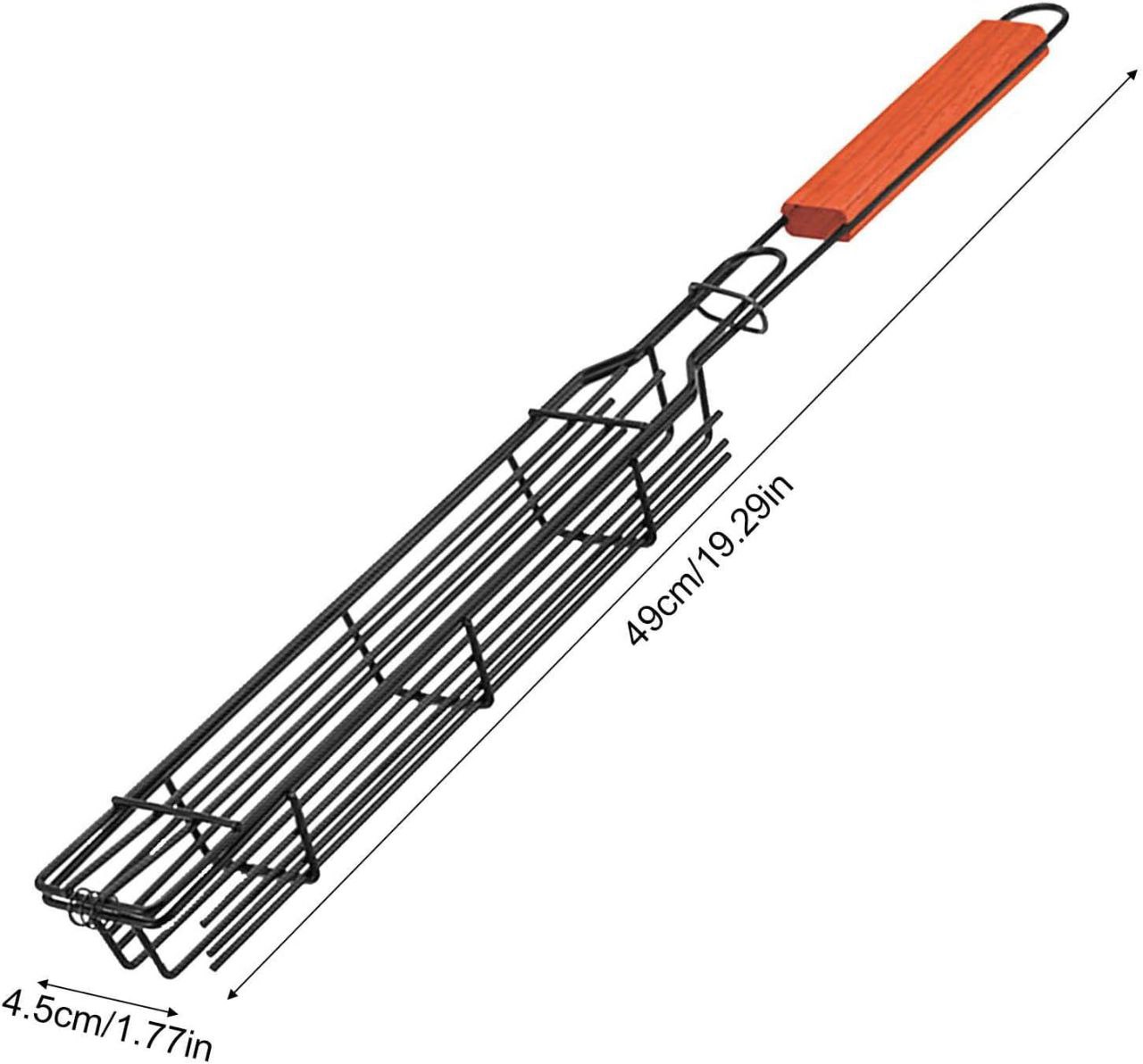Pack de 4 Mir à griller portable en acier inoxydable pour BBQ, antiadhésif, gril, maille pour viande, hamburger, outils – Image 5