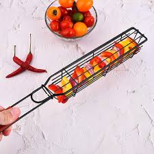 Pack de 4 Mir à griller portable en acier inoxydable pour BBQ, antiadhésif, gril, maille pour viande, hamburger, outils – Image 2