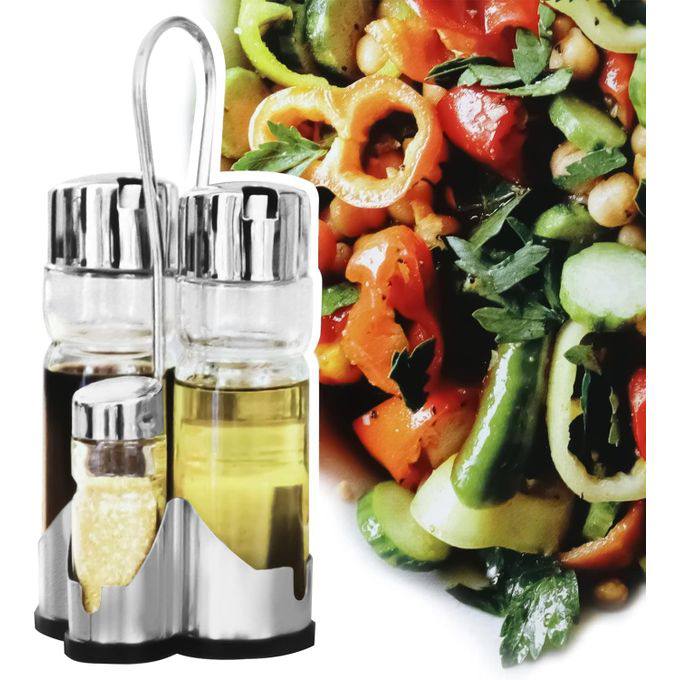 Ensemble de 4 distributeurs d’épices de luxe en verre et acier pour la cuisine – Image 3