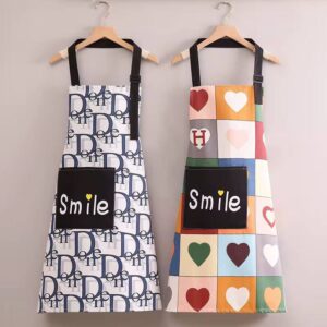 Tablier de cuisine en coton en forme de cœur, mignon, résistant à l'huile, pour femmes et enfants, accessoires de cuisine pour adultes