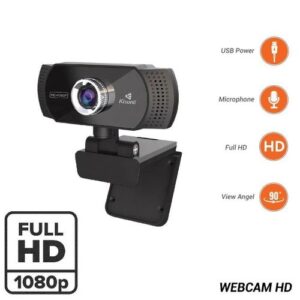 Kisonli Webcam Full HD 1080p 30fps, Microphone intégré USB, pour PC, Mac, ordinateur portable et pc bureau