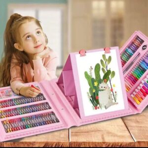 Fournitures d’art, kit de dessin de 208 pièces pour filles, garçons, adolescents, artistes
