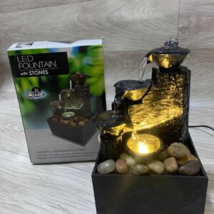 Cascade de table, décoration de maison, Relaxation, méditation, fontaine de bureau avec lumières douces, ornements d'eau qui coule, cadeaux de fête des mères