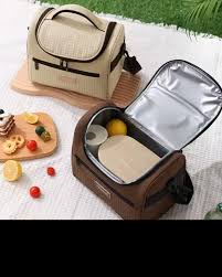 Grande Sac Isotherme à Repas avec Bandoulière Réglable et Fermeture Éclair