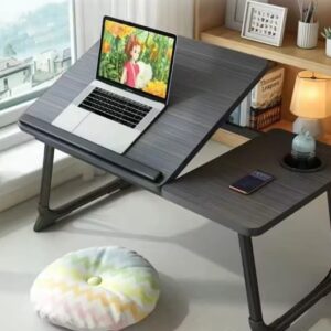 Table pliante en bois massif pour ordinateur portable, mobilier de chambre à coucher