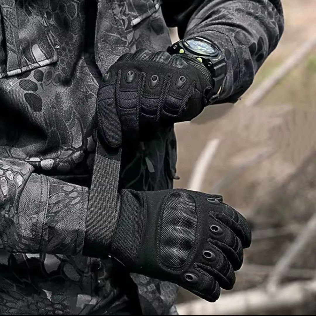 Gants tactiques de l’armée à doigts complets en cyclage des jointures en carbone – Image 2