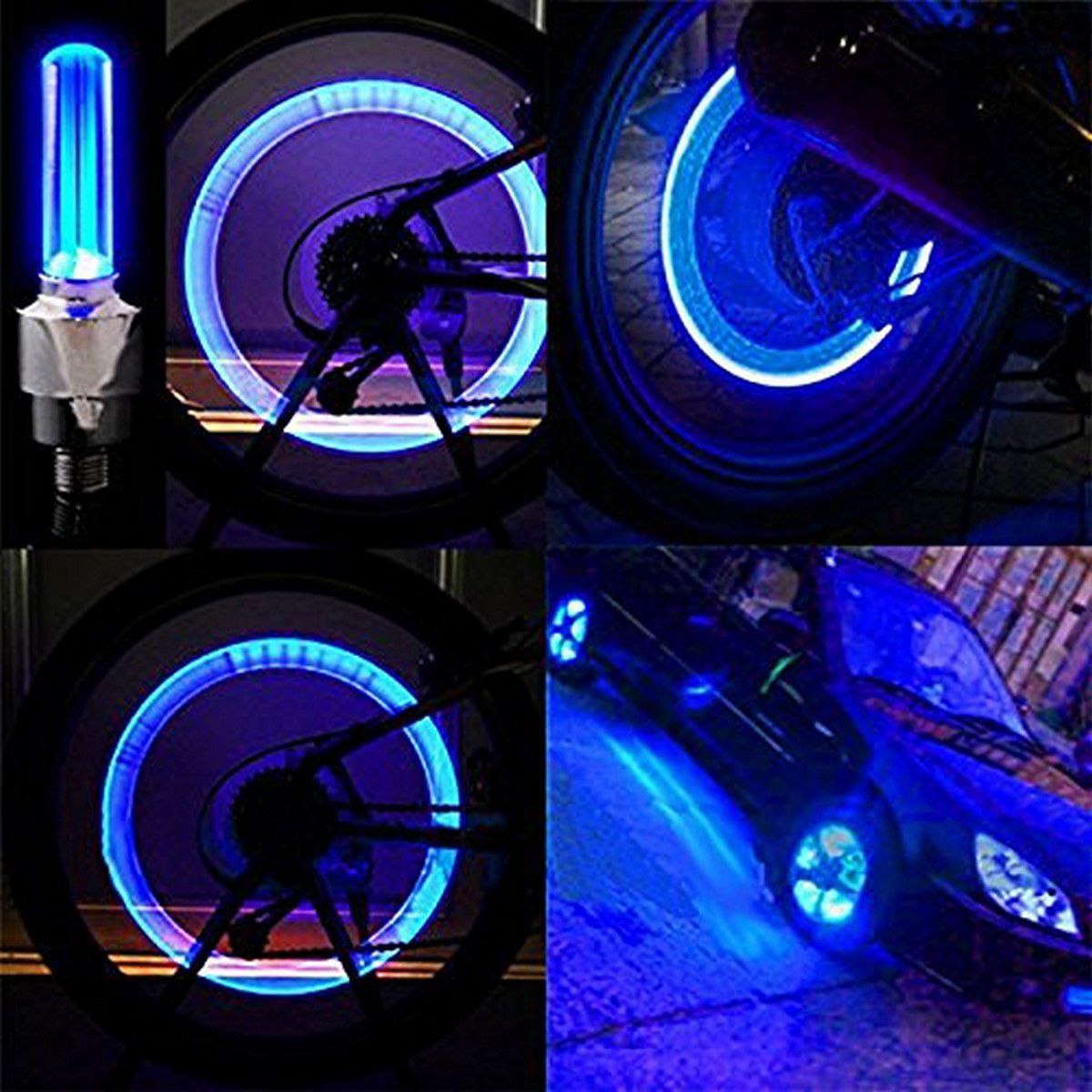 2 Pièces Voiture Led s’allume avec le mouvement de la roue Lumière Vélos motos Valve LED – Image 3