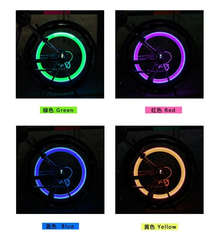2 Pièces Voiture Led s’allume avec le mouvement de la roue Lumière Vélos motos Valve LED – Image 5