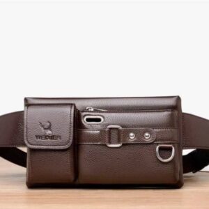 Sac Bandoulière en Cuir,Sac à ceinture,pochette de ceinture pour argent pour homme et femme, Sacoche de Poitrine Imperméable Antivol