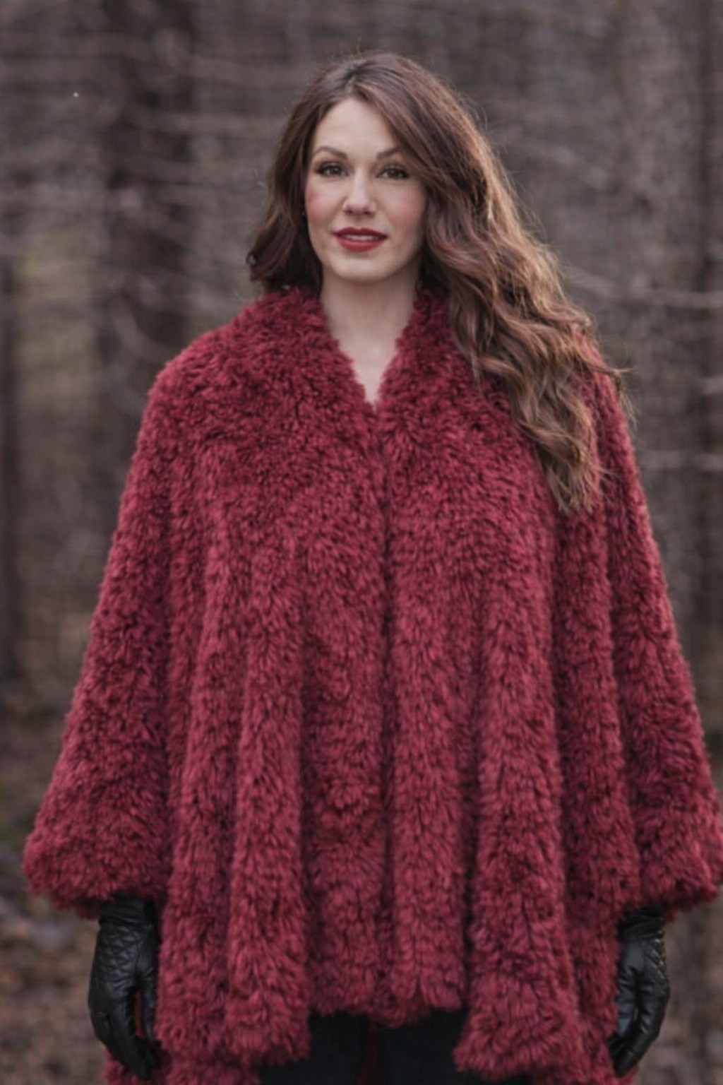 Poncho en fausse fourrure – Élégance & chaleur – Image 3