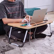 Tables utilitaires,Table de lit,bureau pliable avec ports USB 60 x 40 x 26 cm – Image 2