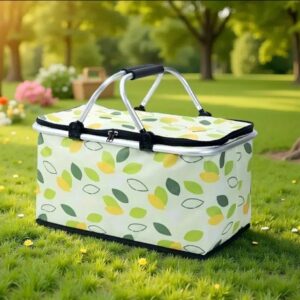 Sac de pique-pliable de grande capacité, parfait pour les snacks, fruits, légumes...